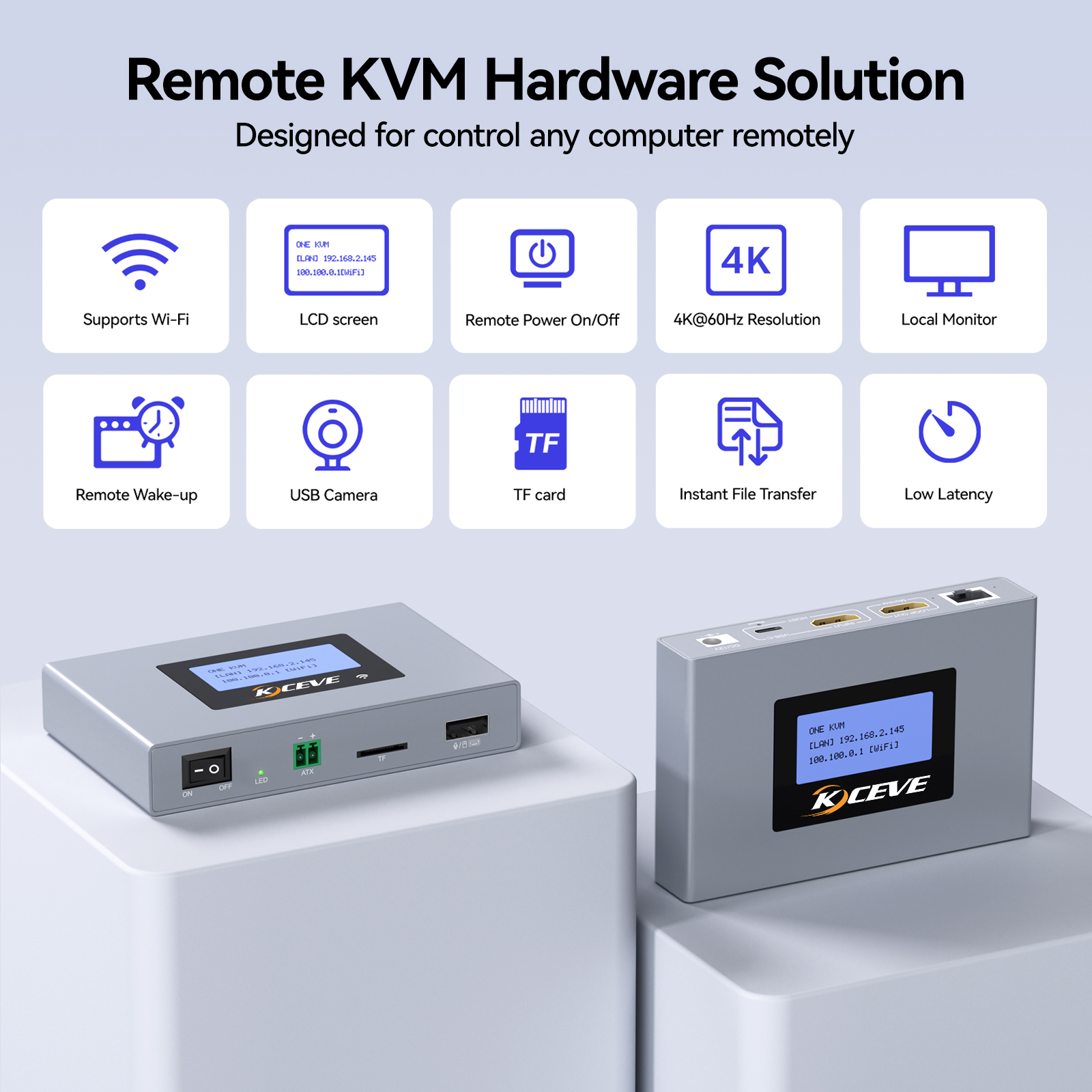E3-HL: One KVM 4K WiFi IP KVM | Remote PC & Server Control, ZeroTier, Remote Power, BIOS Installation & Multi-Functions - Image 12
