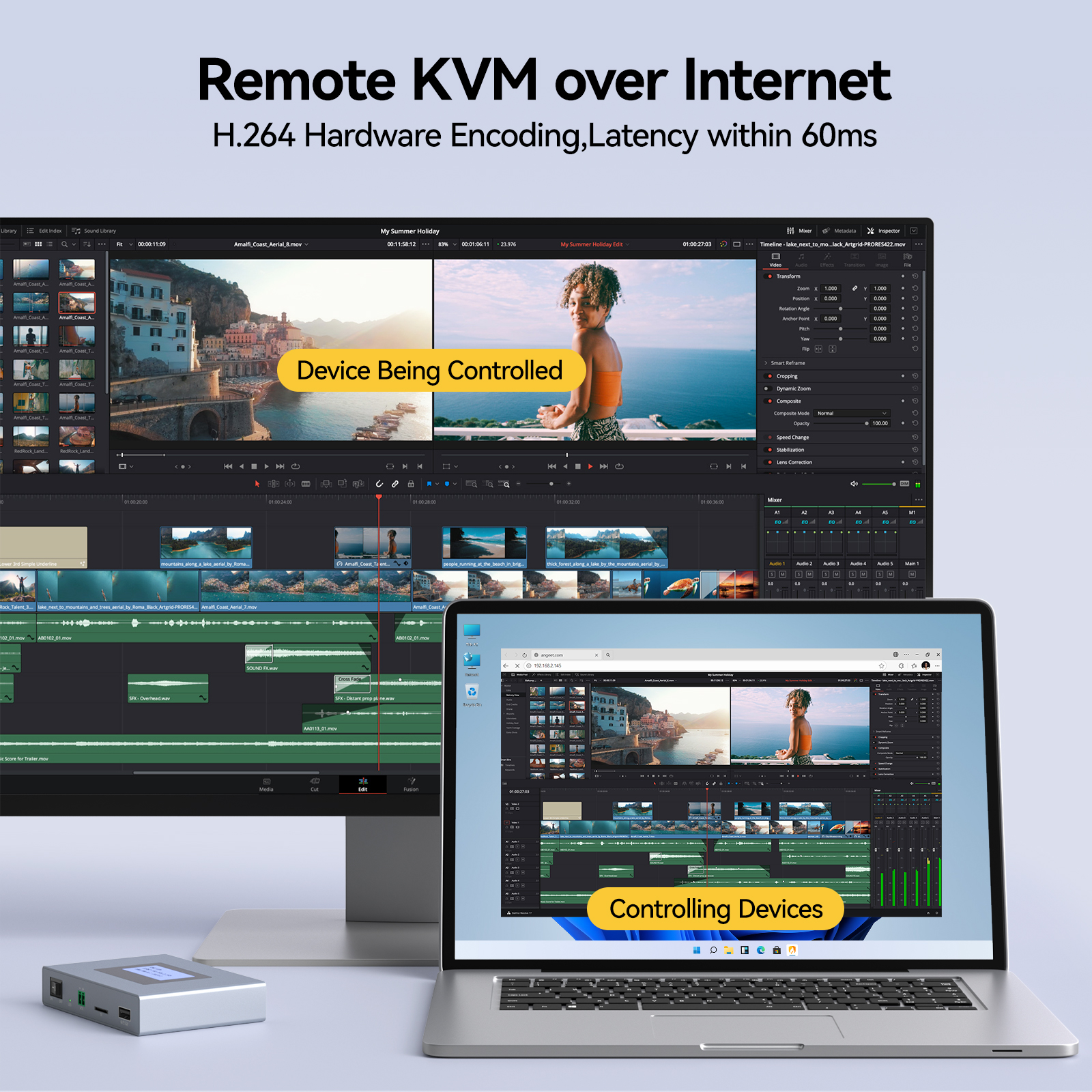 E3-HL: One KVM 4K WiFi IP KVM | Remote PC & Server Control, ZeroTier, Remote Power, BIOS Installation & Multi-Functions - Image 13